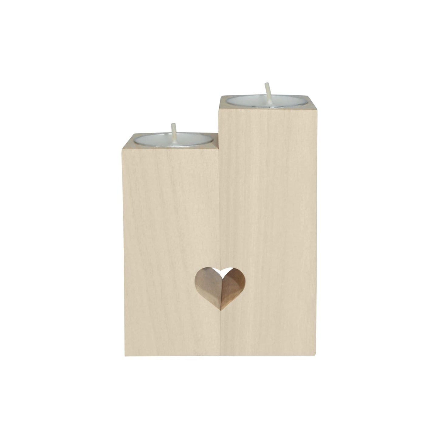 pnyoin Cute Animal Print with Bows Candle Holders Gift for Women Wooden Heart Candlestick Personalized Christmas Birthday Graduation Friendship Gifts Home Wedding Dinning Party Decorative