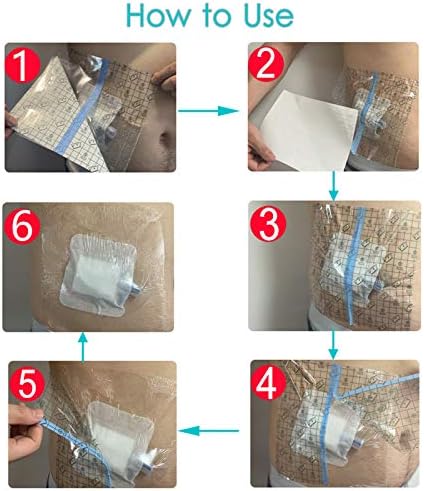 Ostomy Shower Cover Waterproof Ostomy Bag Covers Shower Guard Stoma Shower Shields Colostomy Bathing Bags Shower Protector Adhesive Bandage with Non-Stick Pad for Showering 12"x12" 14 Pcs