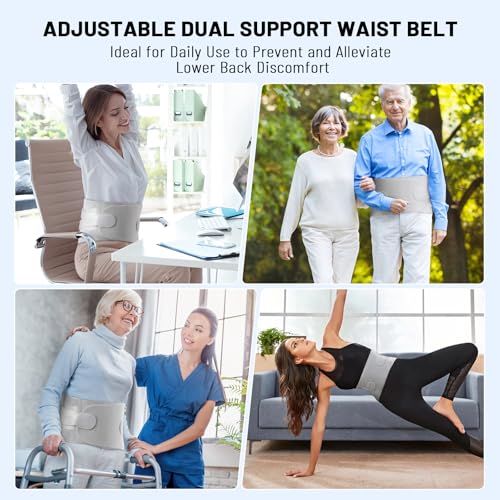 Extra Large Adjustable Back Brace-Size XXXL(Belly 61.0-68.9 in),360°Support with Removable Triangle Pad,Breathable and Durable,Ideal for Long Hours at Work and Housework.