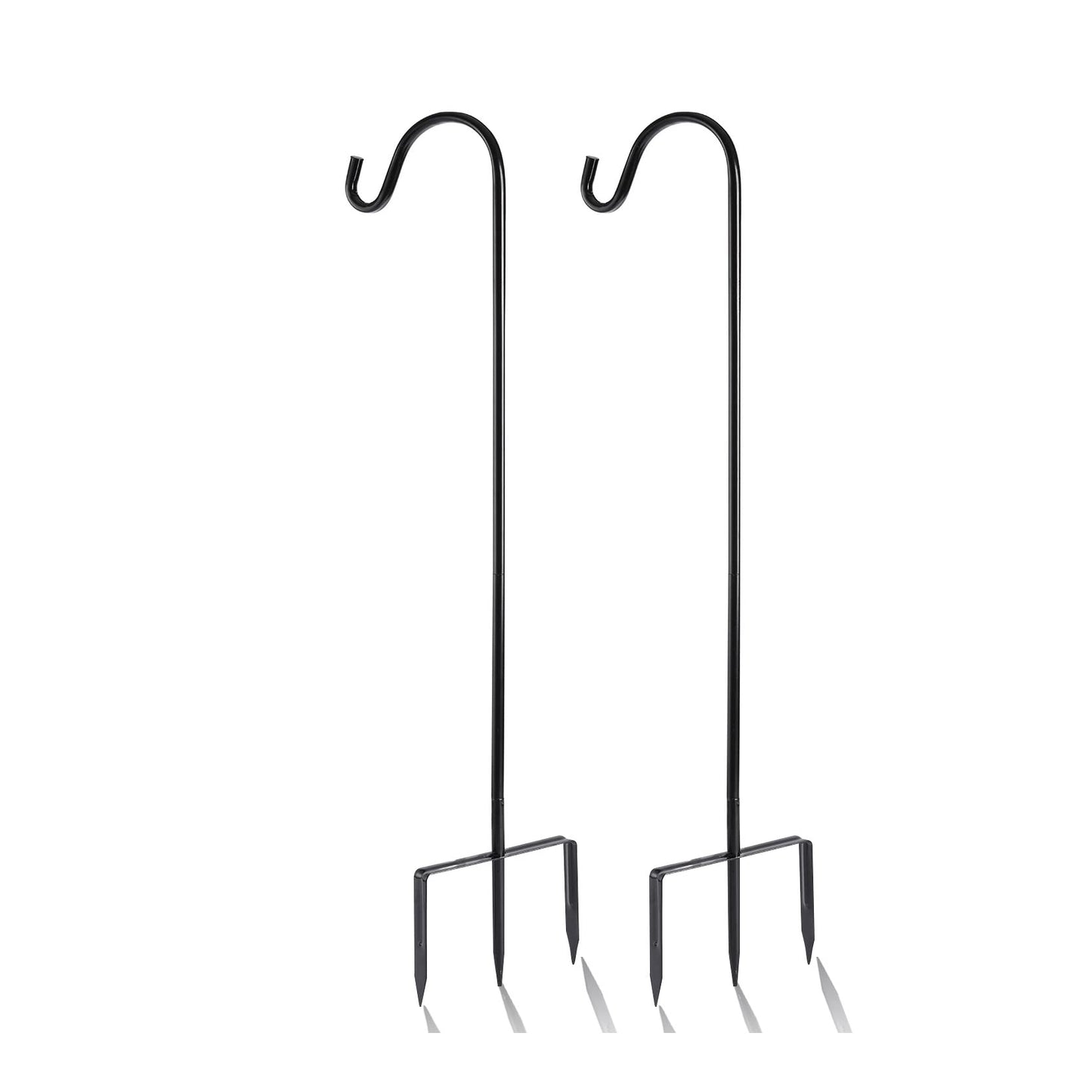 EXCMARK 2 Pack Shepherd Hook Adjustable Height 31/24/16ââ 1/2 inch Thick Use at Weddings, Hanging Solar Lights, Lanterns, Bird Feeders, Metal Hanger Hook (Black, 31 inch). U.S. Patent.
