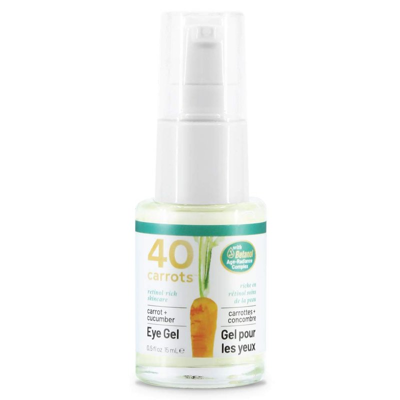 40 Carrots Carrot & Cucumber Eye Gel with Retinol for All Skin Types - Smooths Fine Lines & Reduces Wrinkles, Crow's Feet, Dark Circles, Under Eye Bags | Paraben Free (0.5 fl oz) (Pack of 2)