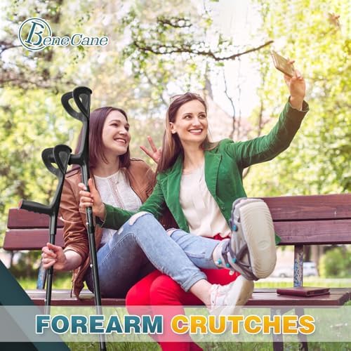 BeneCane Forearm Canes Lightweight Arm Crutch Adjustable Ergonomic Comfortable on Wrist Non Skid Rubber Tips