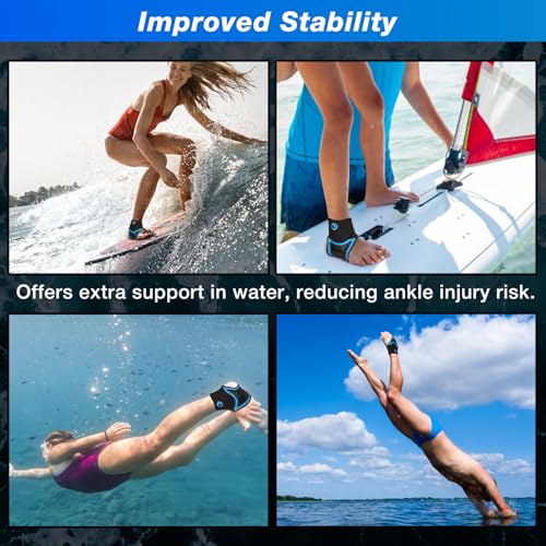 Nvorliy AquaSkin Pro Ankle Brace, Quick-Dry & Chlorine-Resistant Ankle Sleeve for Swimming, Surfing, Diving, Paddle Boarding & Aquatic Recovery–Ultra-Thin Support for Men & Women (Right, S)