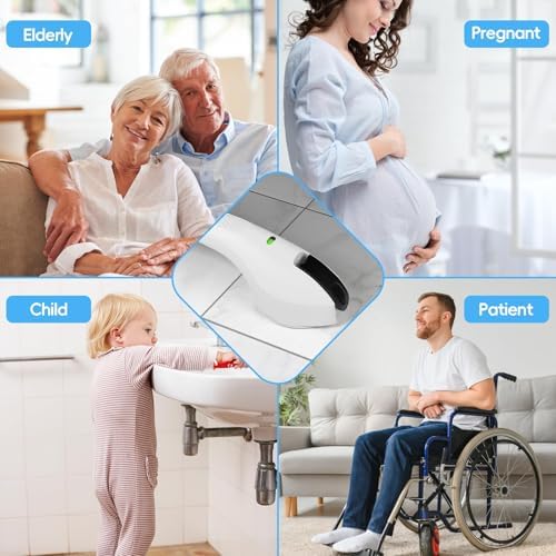 17 Inch Shower Handle, Grab Bars for Bathtubs and Showers, Disabled and Elderly Strong Suction Cup, Seniors Handicap Safety Handrail for Bathroom Toilet Tiles Glass - White