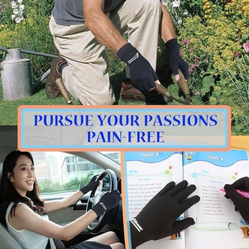 Big Mango 2 Pairs Copper Arthritis Gloves, Compression Gloves for Women Men Relieve Pain from Rheumatoid Arthritis, Carpal Tunnel, Swelling, Everyday Hands Support (Open Finger + Full Finger, Small)