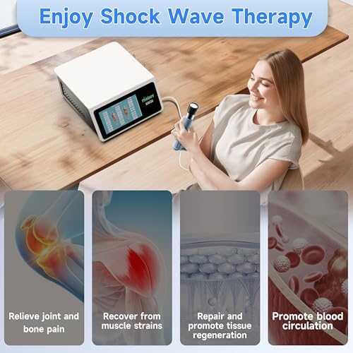 2025 New Shockwave Therapy Machine for Joint & Muscle Pain Relief, Focused Shockwave Therapy, Non-Invasive Extracorporeal ESWT Shock Wave Therapy Device, Safe Use, Ideal for Home & Clinical Use(White)