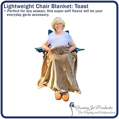 Granny Jo Products Lightweight Wheelchair Blanket, Warm Fleece, Fleece with Pocket, Toast, 36 inch (2204)
