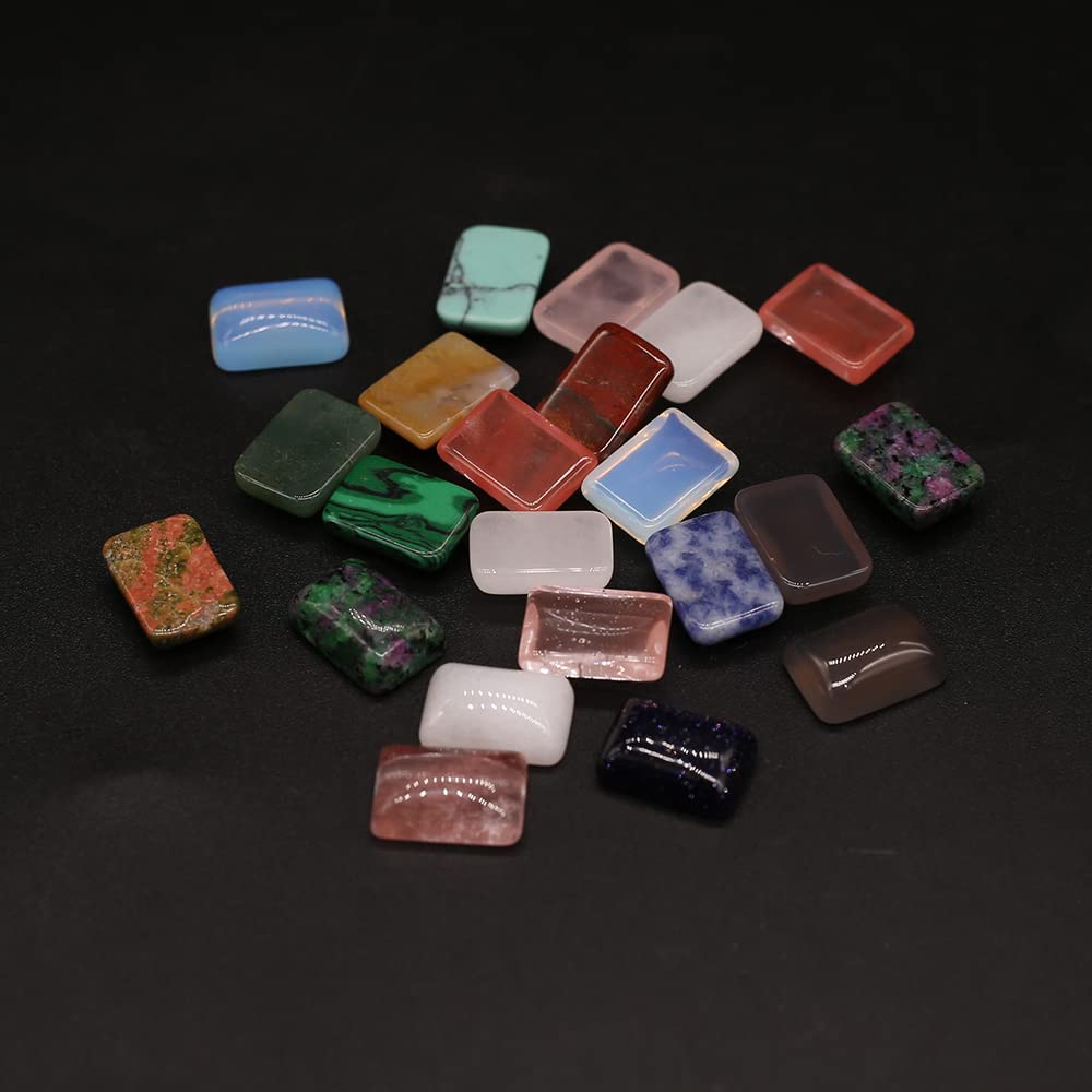 Rectangle Cabochon Flatback Natural Stones Cabochon for Jewelry Making 20 Pcs