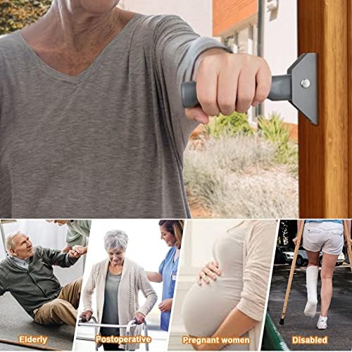 Flip up Grab Bars for Elderly for Wall, 6 inch Folding Doorway Assist Handle, Handicap Grab Bars for Doorframe, Stairs Steps, Mobility Aids for Elderly, Seniors and Alzheimer (Gray)