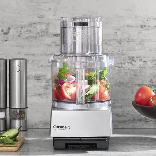 Cuisinart Food Processor, Dishwasher Safe 11-Cup Food Processor with Slicing & Shredding Discs, Cuisinart Pro Custom 11 Stainless Steel Electric Chopper & Kitchen Food Processor, Chrome, DLC-8SBCYP1