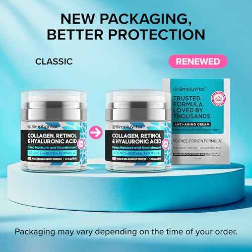 SimplyVital Collagen, Retinol & Hyaluronic Acid Cream - Anti-Aging Face Moisturizer for Face, Firming Skin Care Neck & D?collet? - Made in USA, Daily Moisturizer Face Cream Day & Night - 1.7 fl.oz.