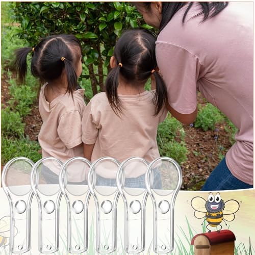 Kanayu 100 Pcs Mini Handheld Magnifying Glass for Kids 5X 15X Hand Lens Small Magnify Glasses Lens Plastic Magnifier with 100 Lanyard for Reading Home School Classroom Outdoor Science Observation
