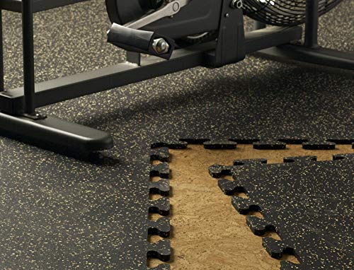 American Floor Mats Sport 8mm Heavy Duty Rubber Flooring - Interlocking Rubber Tile (23" x 23") 10% Grey - 6 Center Tiles Expansion Pack