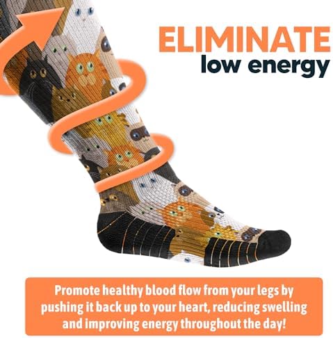 Viasox Compression Socks for Women and Men, Knee High Socks 12-15 mmhg Circulation Support for Flight, Travel, Daily