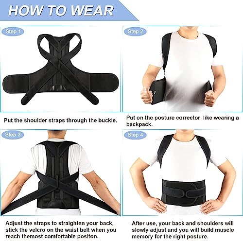 Back Brace Posture Corrector for Women Men -Adjustable and Breathable Support Scoliosis for Waist - Improve Back Posture for Body Correction and Lumbar Support M(29"-33")