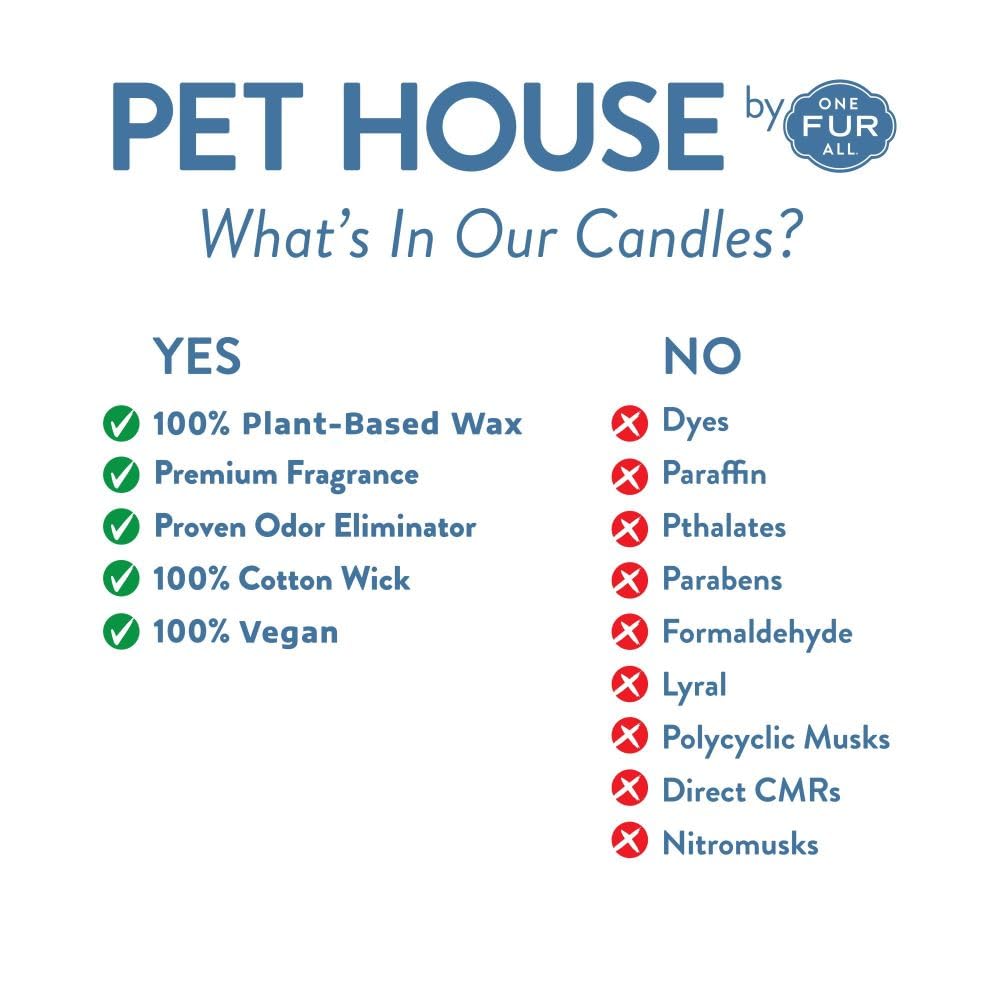 Pet House Mini Candles for Pet Odor Made with Natural Soy Wax, Plant Based, Dog and Cat Friendly Scented, Sunwashed Cotton Pack of 3