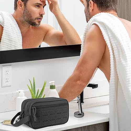 QT&QY Tactical Toiletry Bag For Men Hygiene Bag EDC Military Tool Molle Pouches Small Dopp Kit Mens Shaving Kit Travel shower Bags