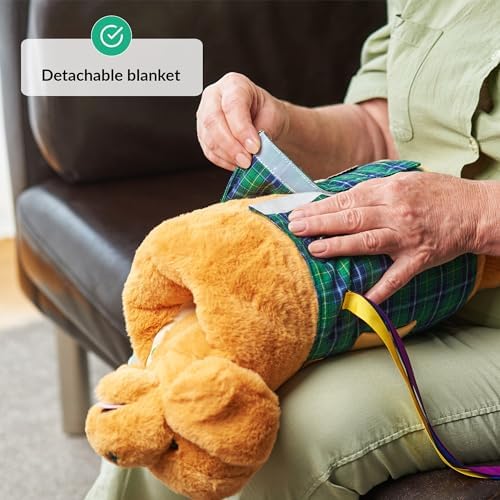 Fidget Muff and Blanket for Elderly | Fidget Blanket for Dementia | Dementia Products for Elderly | Gift and Activities for Seniors with Alzheimer’s or Dementia | Sensory Fidget Toys (Beige)