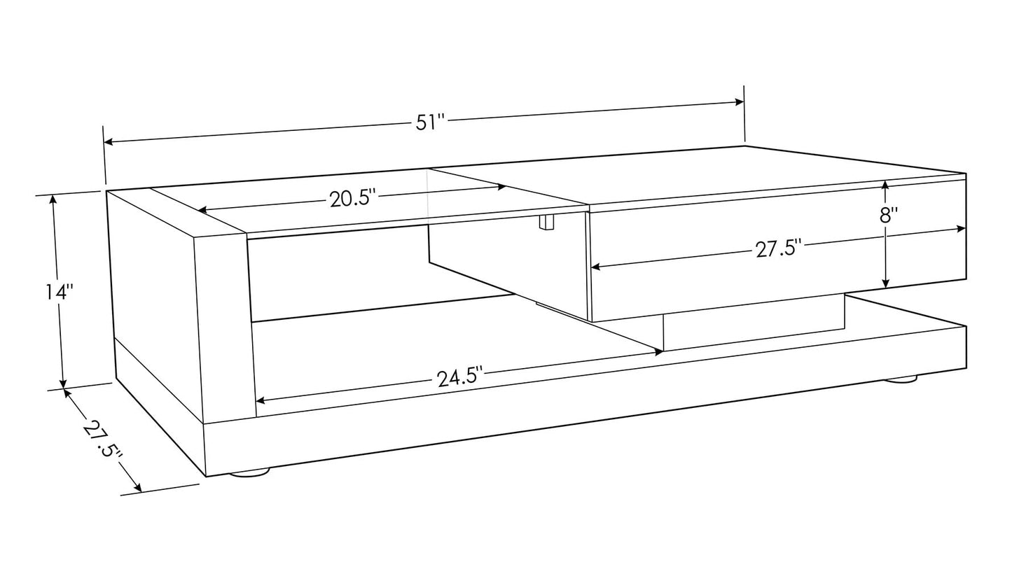 Modern Etta Black Oak Coffee Table
