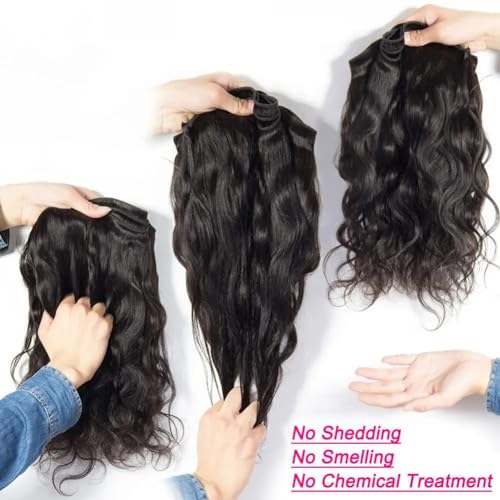 Human Hair Bundles with Closure 18 20 22+16 Inch 100% Brazilian Virgin Human Hair Weave Body Wave 3 Bundles with 4x4 Lace Closure