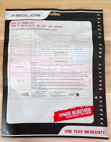 AEOLOS Knee Sleeves (1 Pair),7mm Compression Knee Braces for Heavy-Lifting,Squats,Gym and Other Sports