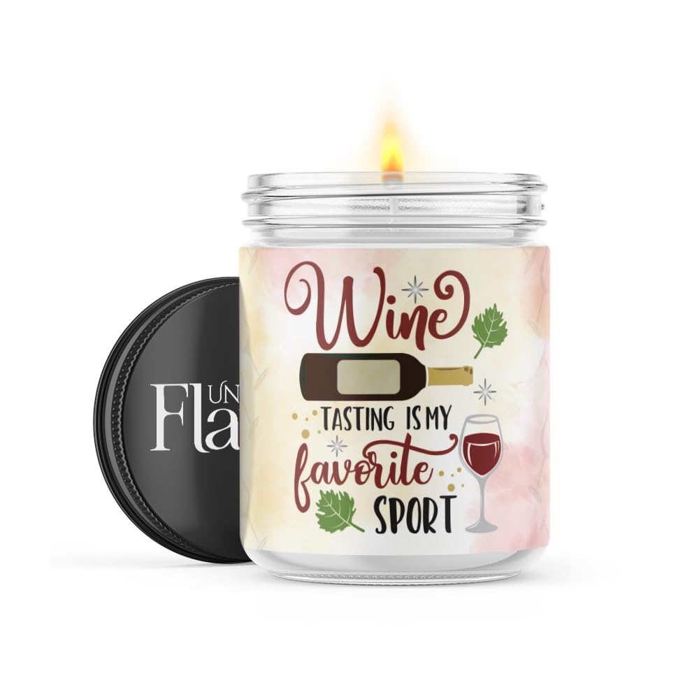 Uncommon Flame Scented Candles | Wine Tasting | Black Raspberry Vanilla Home Scented | Handmade, 120hr Burn Time, 100% Soy Wax | 16oz Flint Jar Candles