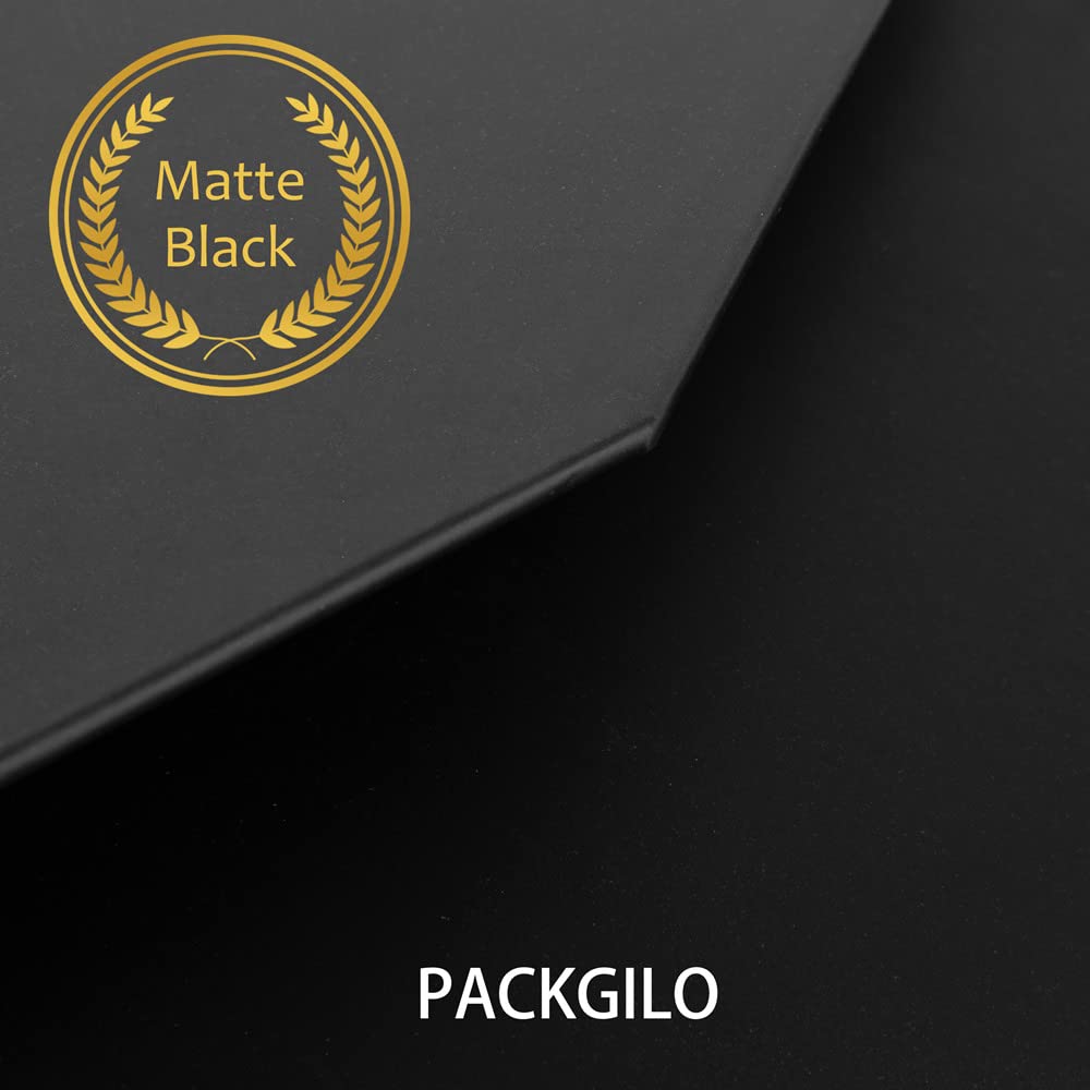 PACKGILO Black Extra Large Gift Box with Lid 4 Pcs 16.5 x 13 x 5.3 Inches, Gift Box large Black Gift Boxes for Presents Clothes Robe Wedding Dress Sweater,Reusable Foldable Bridesmaid Proposal Box(Matte)