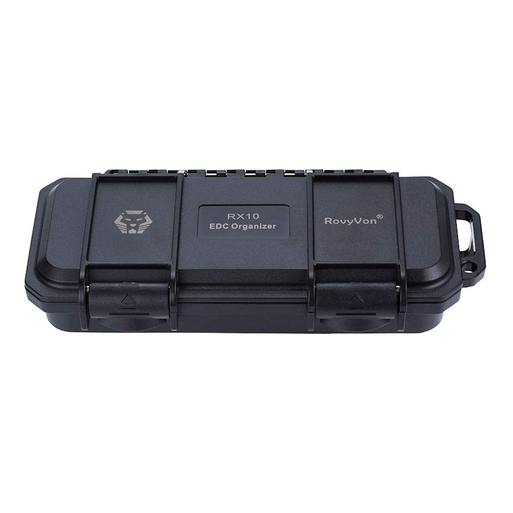 RovyVon RX10 EDC Tool Case Box, Small Organizer Storage to Protect Gears Gadgets, 1PCS, 6.89" x 3.21" x 1.45" (Black)