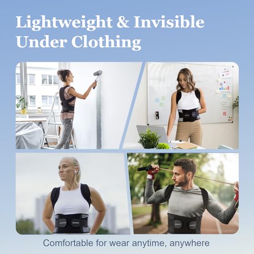 Back Brace Posture Corrector for Women and Men, Shoulder and Back Support Brace, Adjustable Back Straightener Posture Corrector for Pain Relief and Improves Posture (Large)