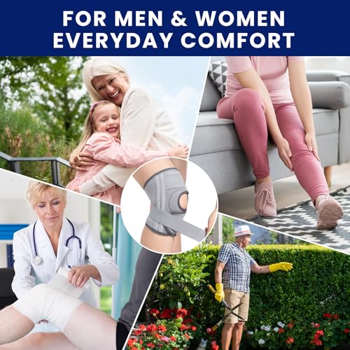 Knee Brace for Knee Pain & Arthritis - Adjustable Support with Side Stabilizers for Meniscus Tear, ACL, MCL Injuries Recovery - Relief for Men, Women & Seniors