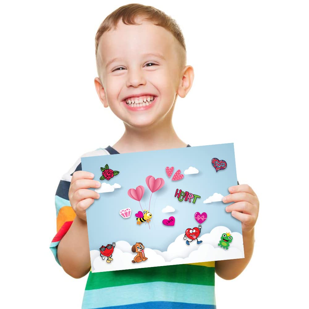 ArtCreativity 1600 Valentines Stickers for Kids, with 100 Sticker Sheets, Holiday Stickers and Treats Assortment, Valentines Party Favors for Boys, Girls, and Toddlers, Gift for Kids Ages 3 4 5 6 7 8