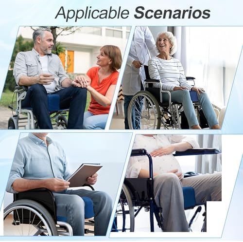 Wheelchair Wedge Pommel Cushion with Safety Straps Non-Slip Wheelchair Cushion for Seniors Prevents Forward Sliding, Provides Leg Abduction, Improves Positioning, Fall Prevention(16 * 17IN)