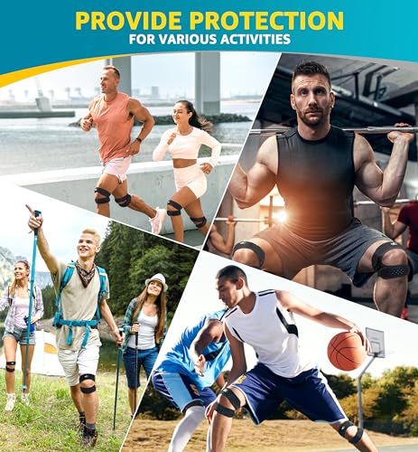 HiRui Dual Patella Knee Straps, Knee Brace Patella Stabilizer for Knee Pain Relief Running Tennis Jumping Arthritis Tendonitis, Joint and Muscles Protection - Adjustable (Black, 2 Pack)