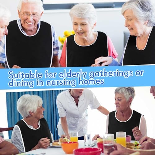 Adult Bibs Washable Clothing Protector for Men Women Adjustable Eating Cloth for Elderly Seniors and Disabled