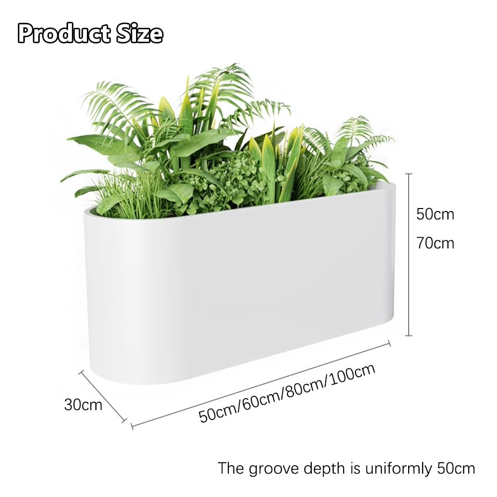 Sions Freestanding Planter Garden Beds, Outdoor Galvanized Planter Raised Garden Boxes, Raised Vegetable Gardens and Balcony Plant Tray Planting Beds,White 80cm*30cm*70cm