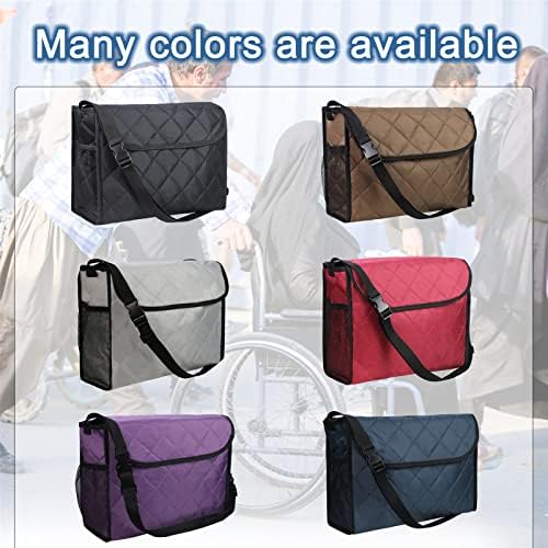Wheelchair Backpack Bag, Wheelchair Bag,6Colors - Large Tote Accessory to Hang on Back- Lightweight, Wheelchair Storage Organizers for Walkers, Rollators, Scooters (Wine red)