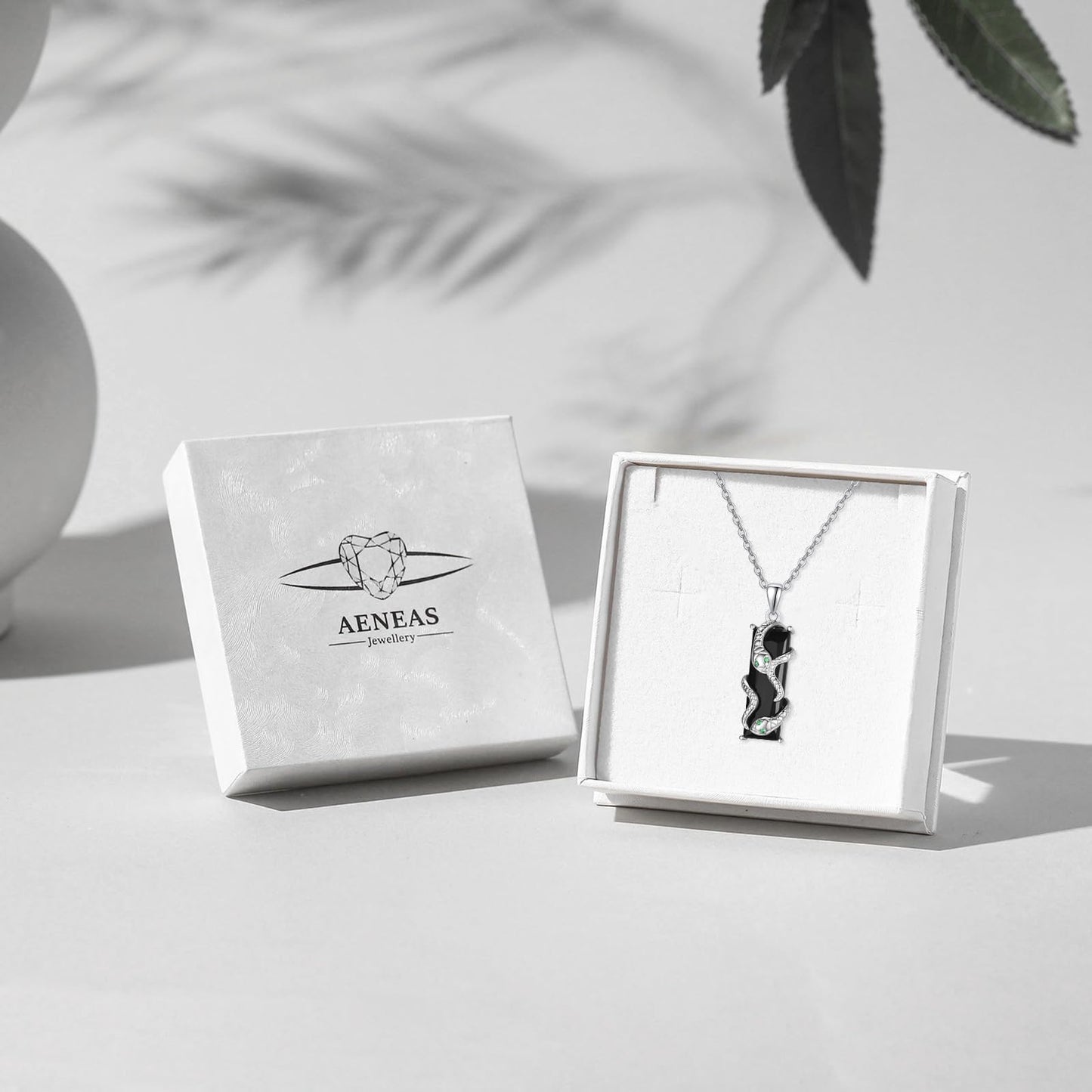 AENEAS Double Snake Necklace for Women 925 Sterling Silver Crystal Snake Pendant Cool Jewellry for Women Men