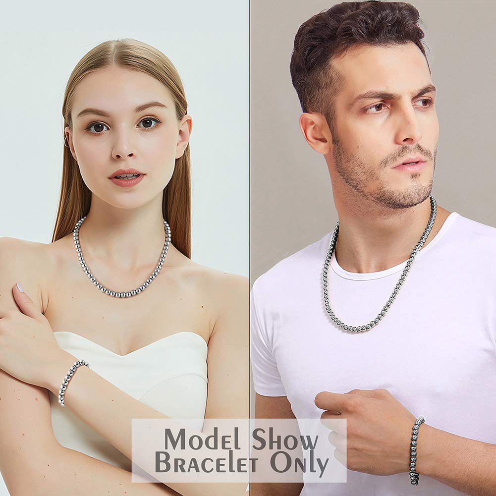 Jewelry Kingdom 1 Bracelet for Women and Men, Beaded Chain Stainless Steel, Handmade Jewelry (Thick of 8MM and Length of 8")