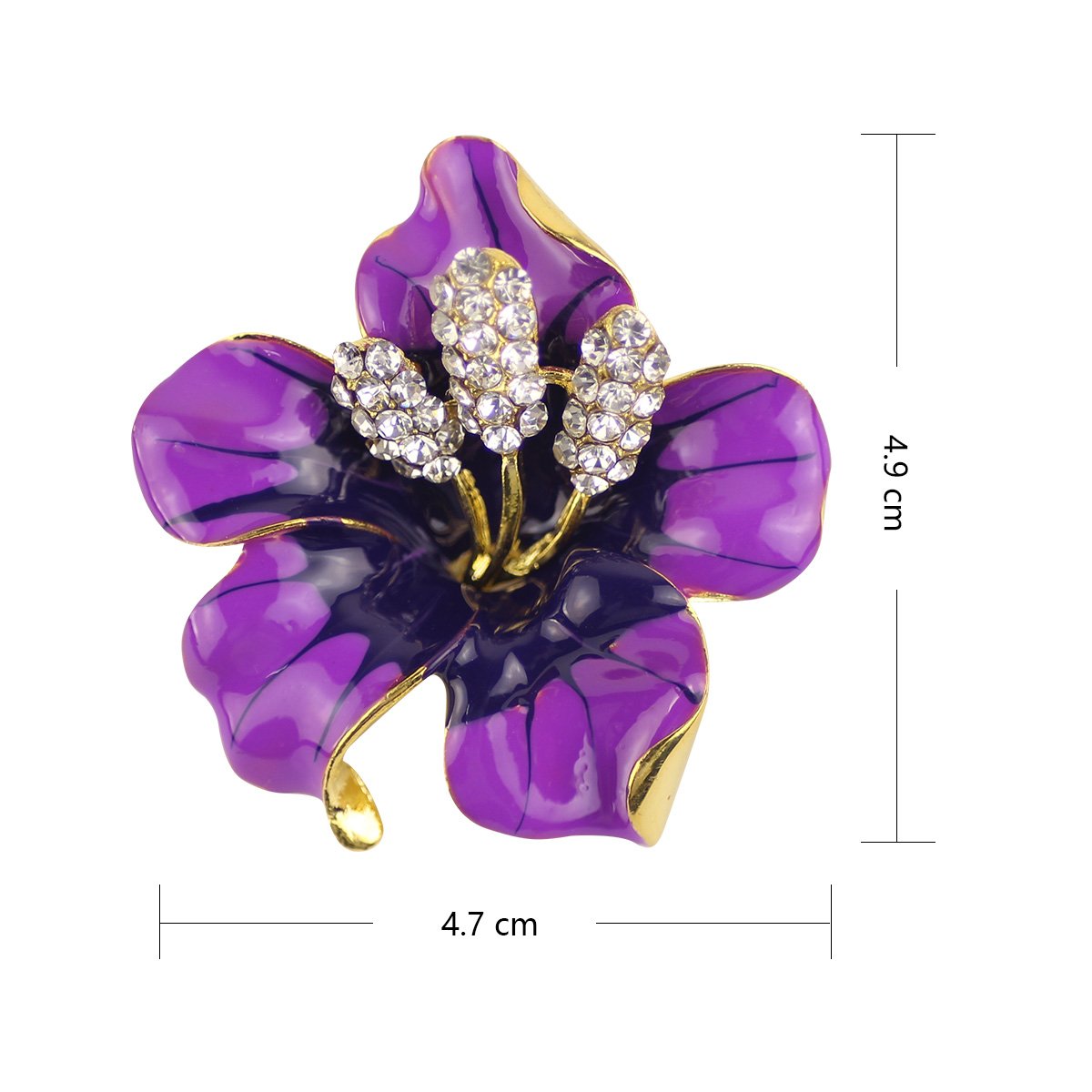 Merdia Purple Floral Brooch Pin for Women, Elegant Brooches and Pins for Young Ladies, Pearl Brooches with Flower Pins, Designer Brooch Collar Pins for Women, 29.8g