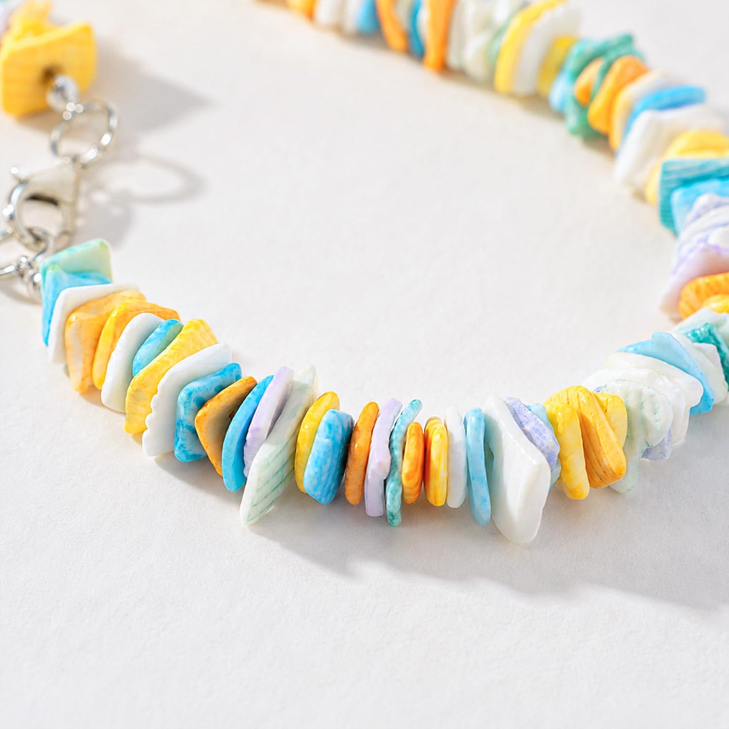 Lameybrt Cowrie Shell Surfer Necklaces, Hawaiian Beach Handmade Choker Set for Women, White Rice Bead with Black Accents, Bohemian Summer Seashell Choker 2 Piece Set, Perfect for Summer Beach Vacation, Birthday, Mother’s Day & Holiday Gifts (Puka 03 Rianb