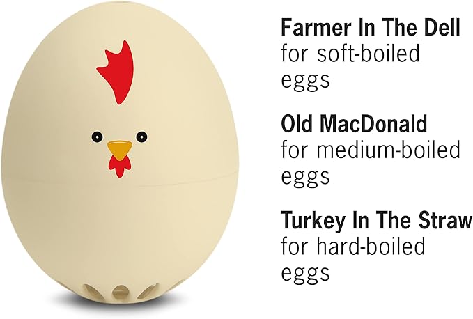 Rooster Beepegg β Egg Timer for Boiling Eggs β Musical Egg Cooker for Soft, Medium, Hard Boiled Eggs β Food Safe β Singing Floating Egg Timer β Egg Cooker for 3 Levels of Doneness - Brainstream