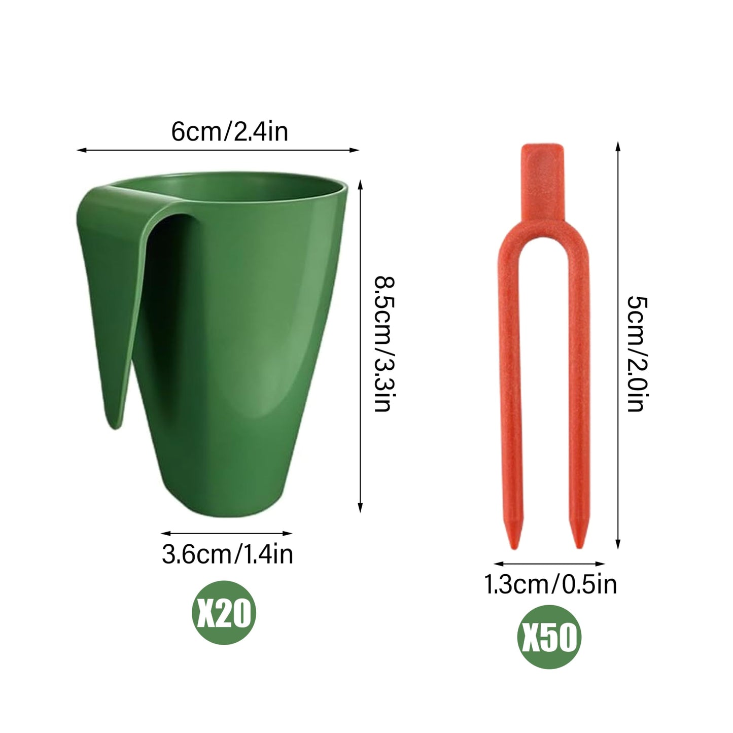 Neptuiby Propagation Cups, 20PCS Small Strawberry Propagation Cups with 50 Vine Press Forks Plastic Planter for Runner Rooting & Transplanting..
