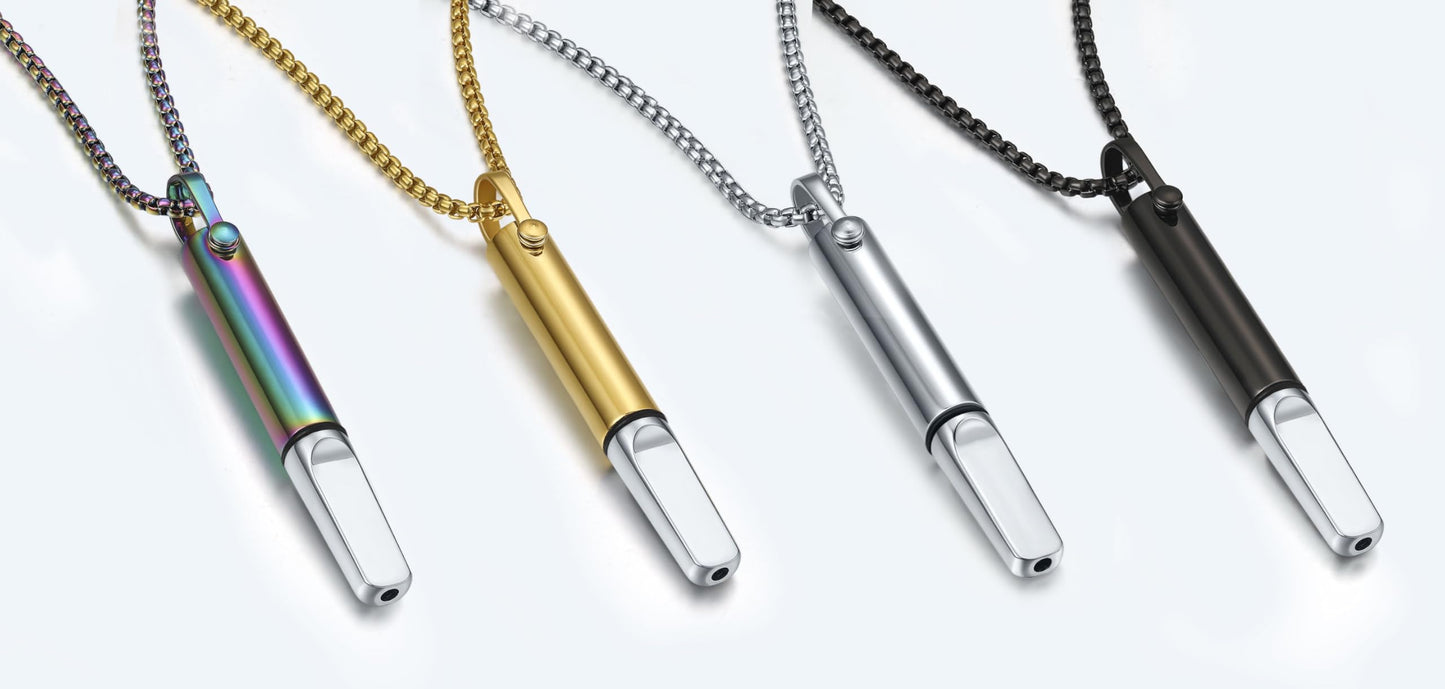 Exqele Breathing Necklace for Mindful Breathe Habit Aid and Anxiety Relief Breathlink Quit Smoking Smokeless Inhalers for Adult (Gold)