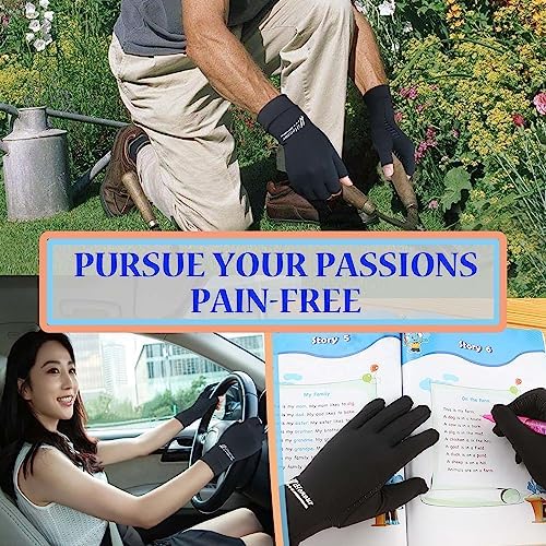 Big Mango 2 Pairs Pack Copper Arthritis Gloves, Compression Gloves for Women Men Relieve Pain from Rheumatoid Arthritis, Carpal Tunnel, Swelling, Everyday Hands Support (Open Finger + Full Finger, M)