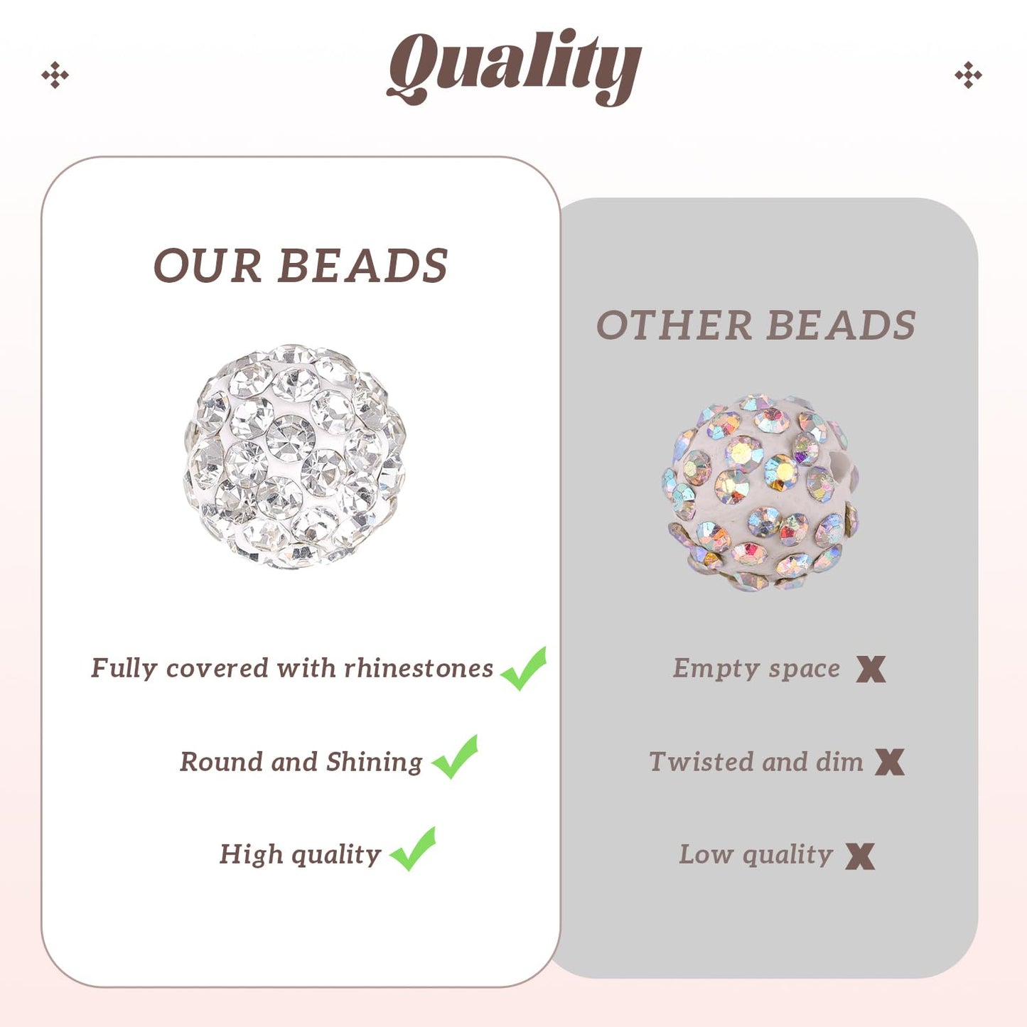 105pcs 10mm Rhinestone Beads for Jewelry Making, Black Shiny Round Disco Ball Beads Bulk, Sparkle Crystal Clay Christmas for Bracelet Baseball Necklace Earring Crafting and DIY