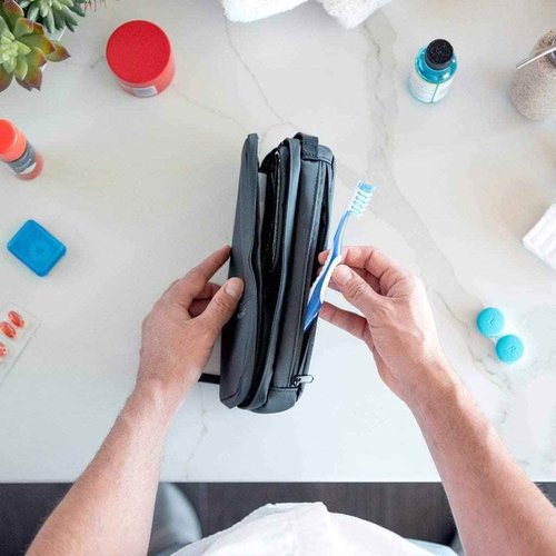 NOMATIC Toiletry Bag for Travel - Great for Travel Size Toiletries - Travel Essentials Wash Bag - Travel Makeup Bag, (Black), Large V2