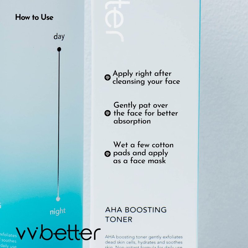 VVBETTER Facial AHA BHA Toner, Mild Exfoliation, Hydration and Soothing, Korean Toner, Smooth Skin, Alcohol-Free - 6.76 Fl.Ounce
