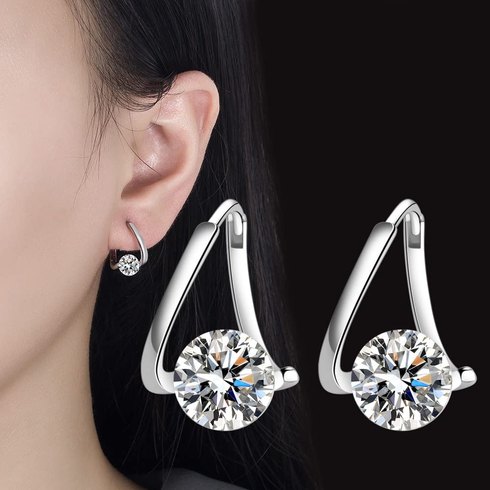Lucpee Lymphatic Earrings, Slimaoo Halolux Lymphvity Germanium Earrings Lymph Flow Drainage Detox Magnetogen Acupuncture Therapy Slimming Sparkly Zircon Jewelry Gift (4pairs)