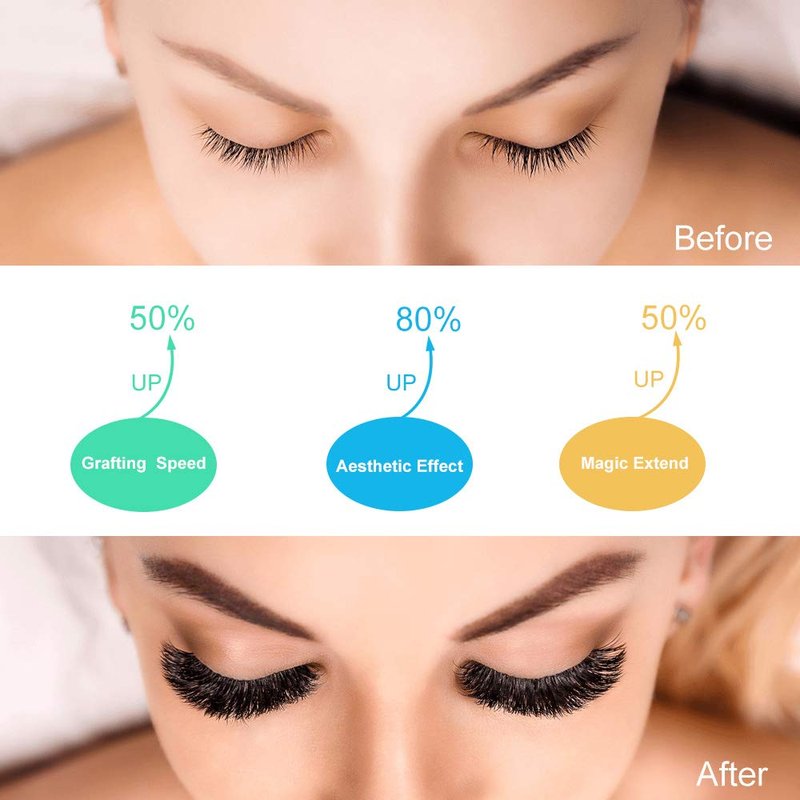 Easy Fan Volume Lashes DD-0.05-12 Flowering Eyelash Extensions Rapid Blooming Lashes 9 to 20 mm Mega Volume Lash Extensions(DD-0.05,12mm)