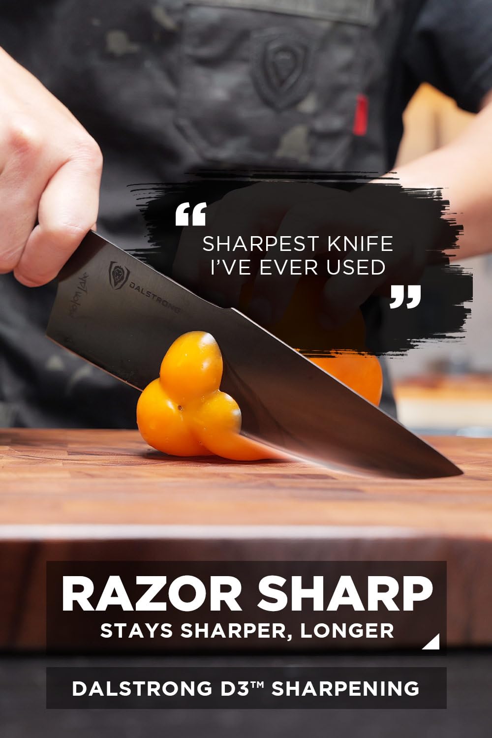 Dalstrong Chef Knife - 8 inch - Spartan Ghost Series - American Forged S35VN Powdered Steel Kitchen Knife - Maple & Red Resin Handle - Razor Sharp Cooking Knife -Sheath Included